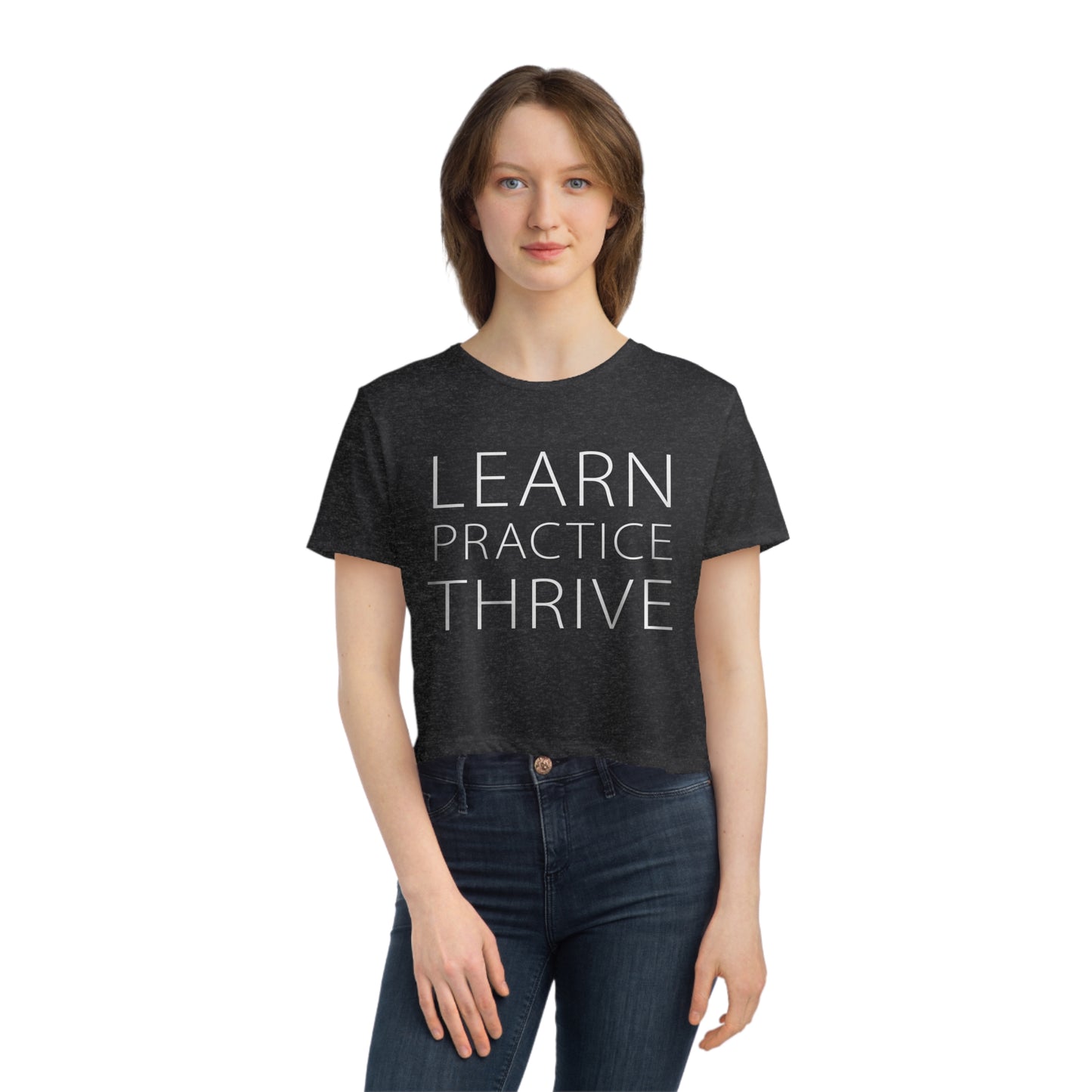 Learn Practice Thrive Women's Flowy Cropped Tee (More Colors)