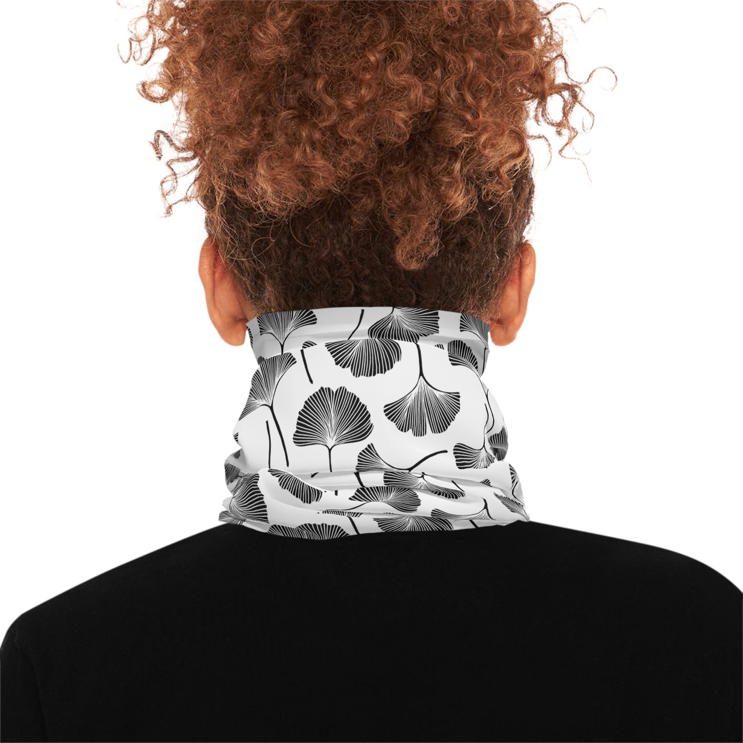 Gingko Leaf Midweight Neck Gaiter (White)