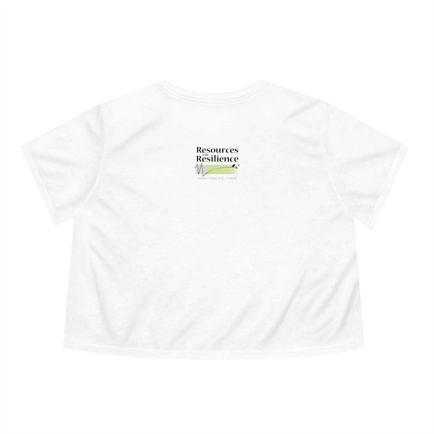 Learn Practice Thrive Women's Flowy Cropped Tee (White)