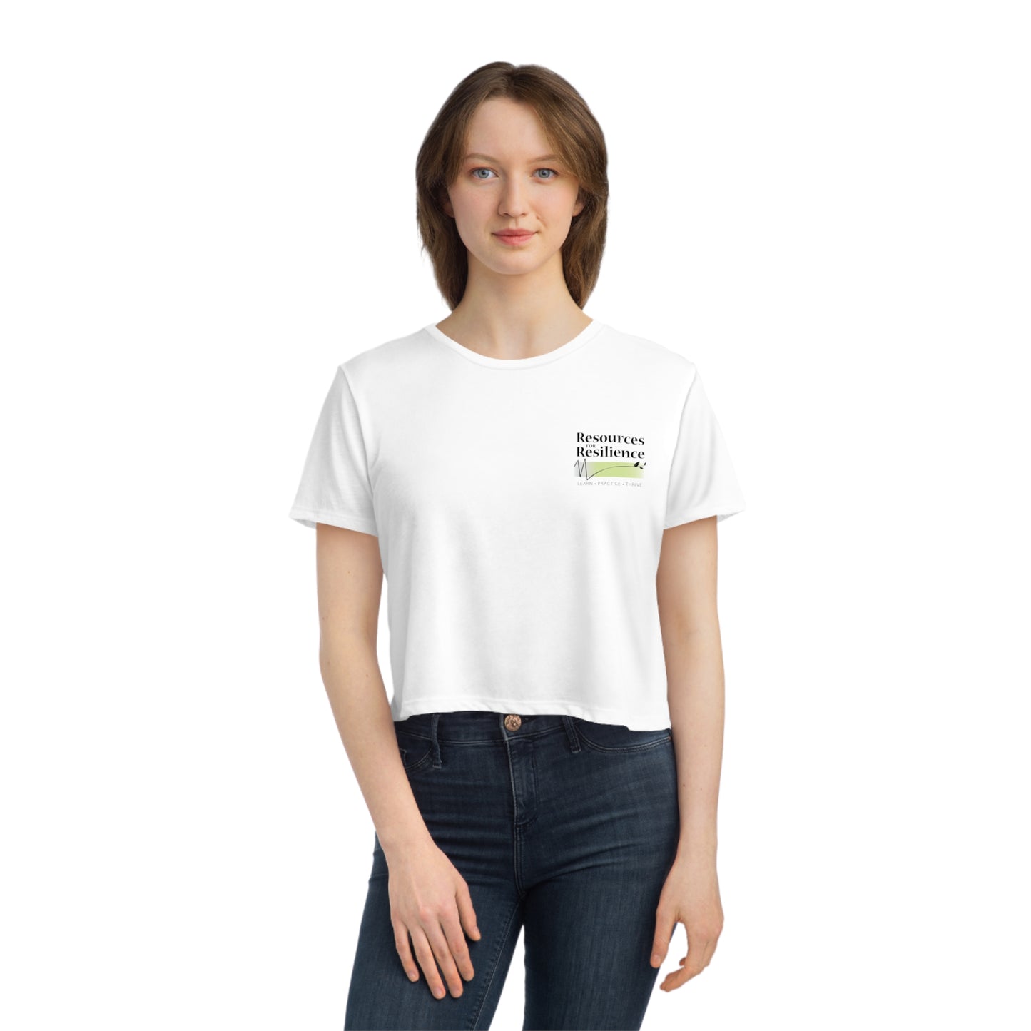RFR Logo Women's Flowy Cropped Tee (White)