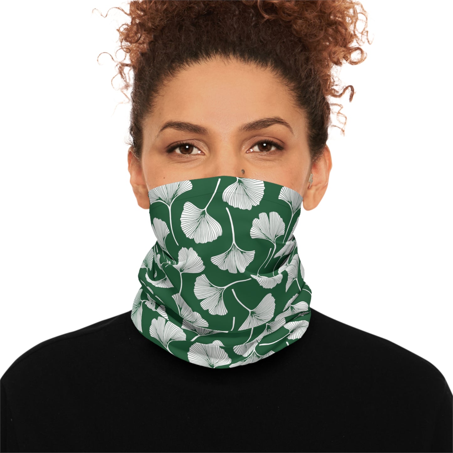 Gingko Leaf Midweight Neck Gaiter (Green)