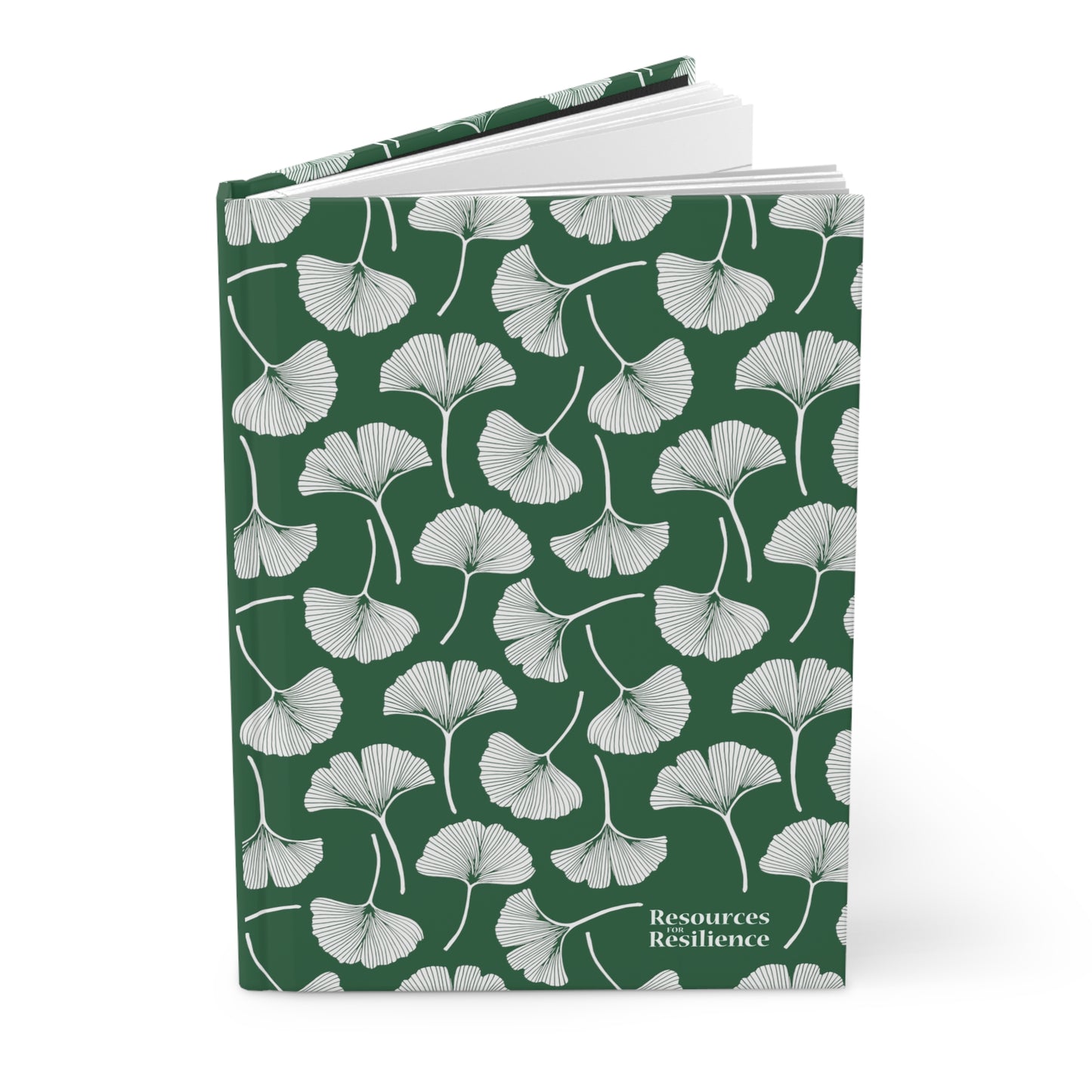 Ginkgo Leaf Blank Hardcover Journal Matte (Green)
